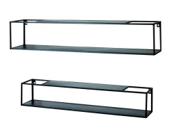 2er Set Wandregal Leicester Schwarz