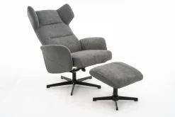FEMO Relaxsessel 4040 Grau mit Hocker