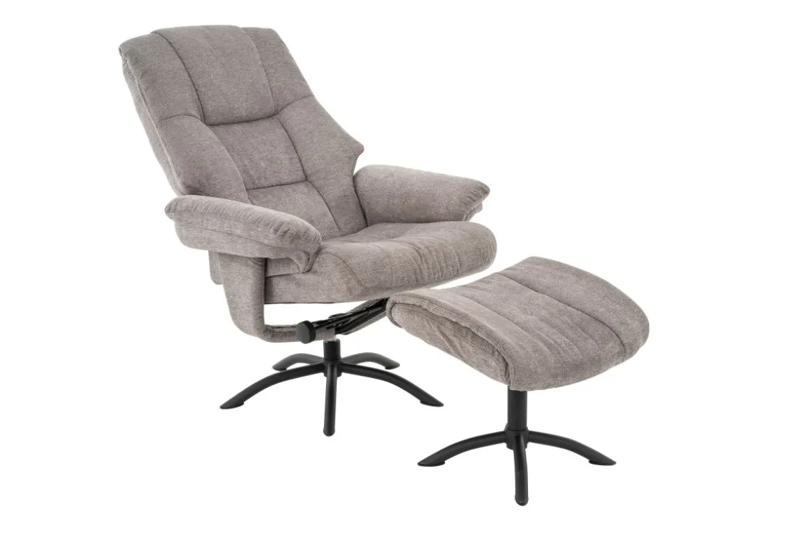 FEMO Relaxsessel 440 mit Hocker Mittelgrau