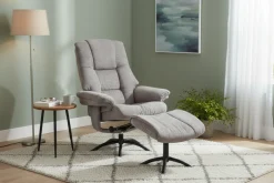 FEMO Relaxsessel 440 mit Hocker Mittelgrau