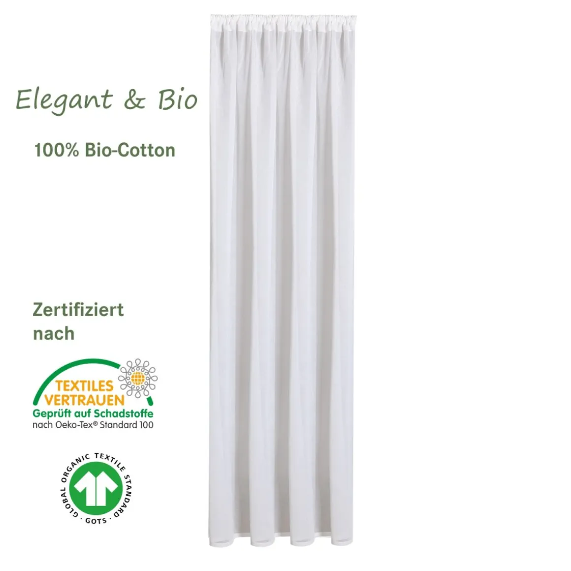 Fertigschal 100% Bio-Baumwolle Beige 140 x 245 cm