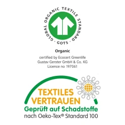 Fertigschal 100% Bio-Baumwolle Grau 140 x 245 cm