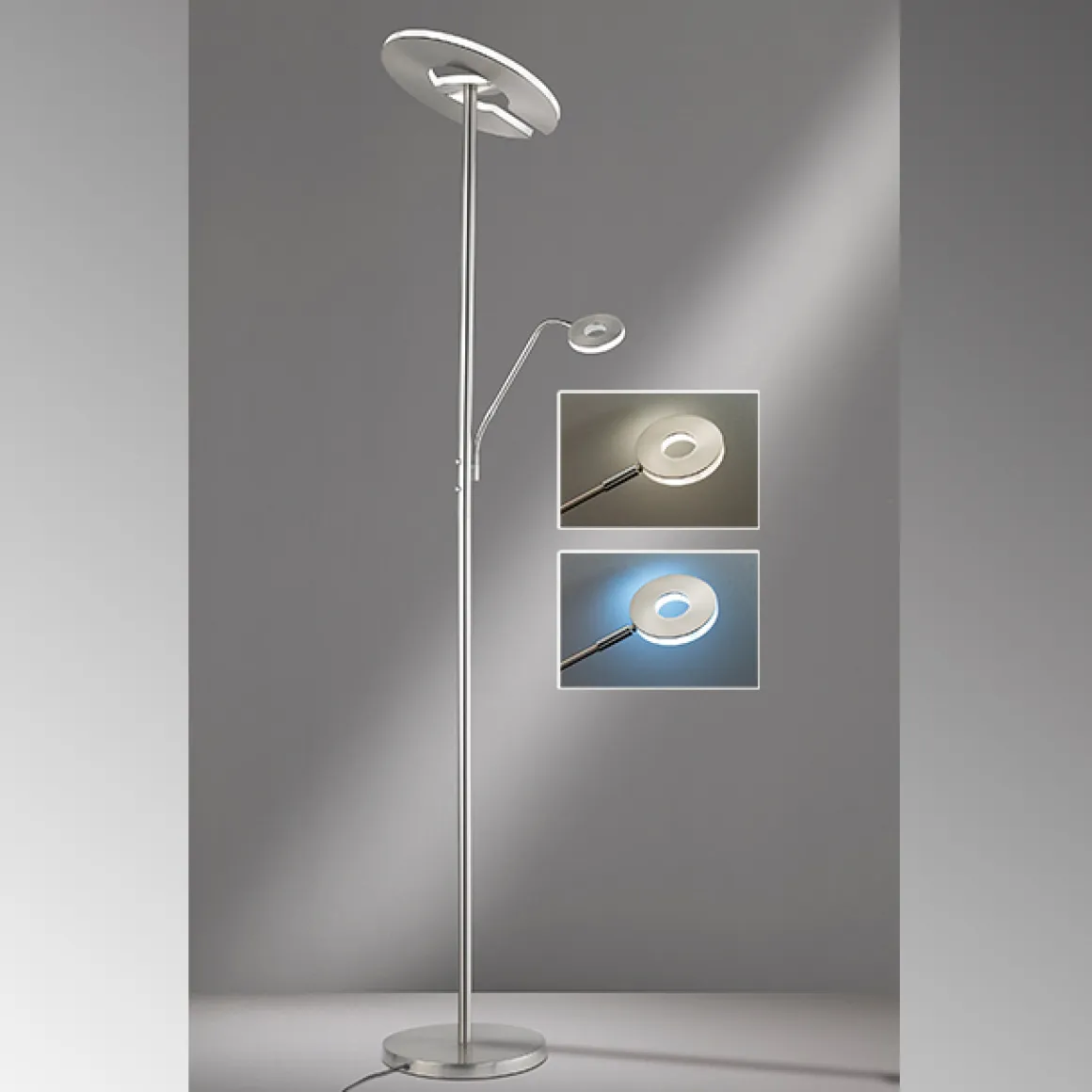 Fischer & Honsel 2-flg LED Fluter Dent-TW Nickel