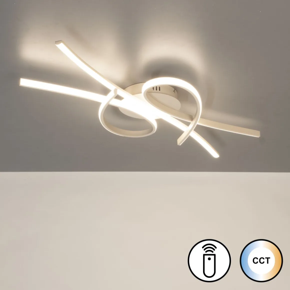 Fischer & Honsel LED Deckenlampe Biba Sandfarben