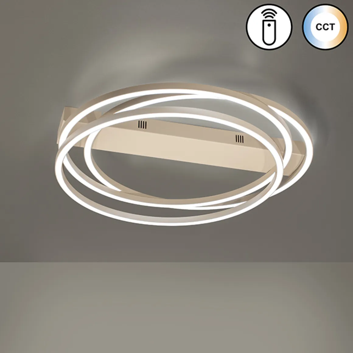 Fischer & Honsel LED Deckenlampe Kiku Sandfarben