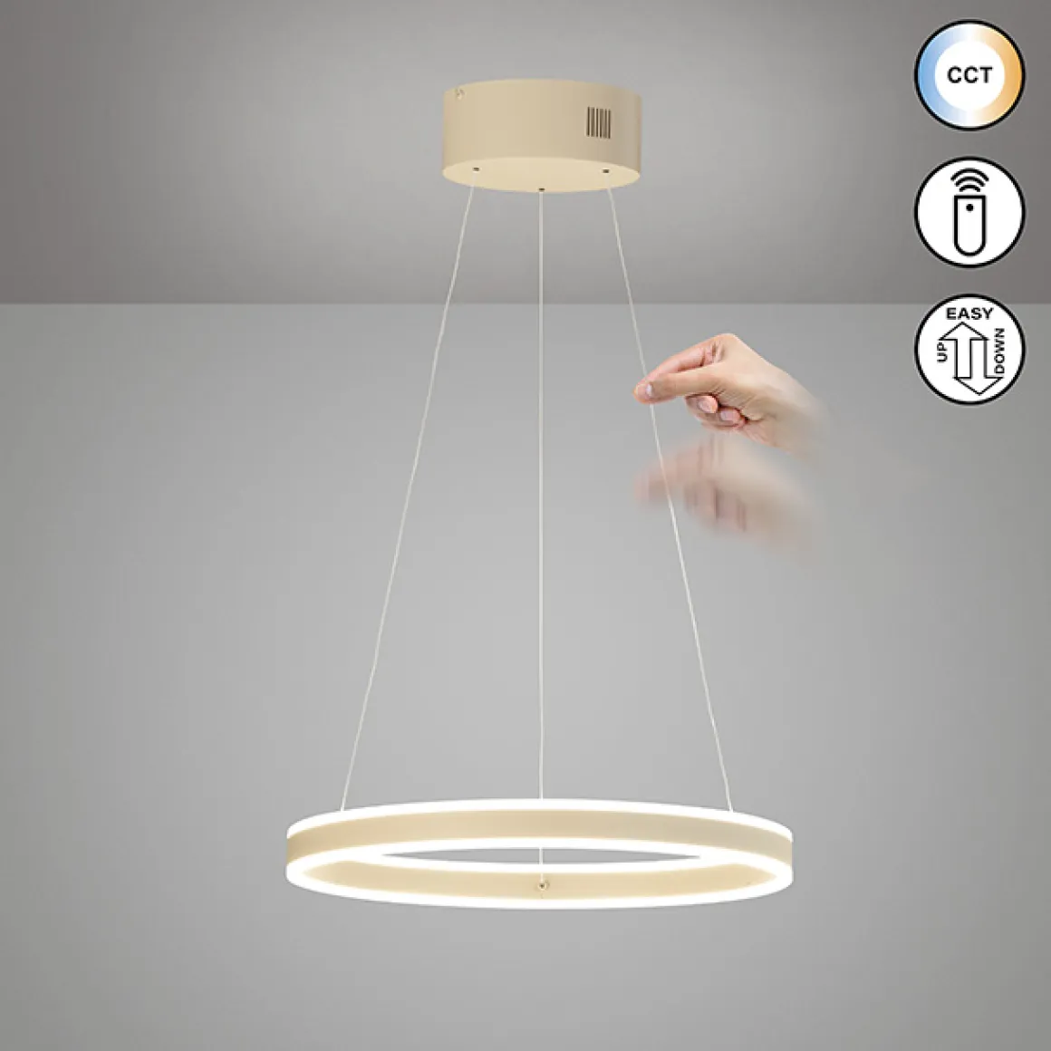Fischer & Honsel LED Pendellampe Silvio Sandfarben