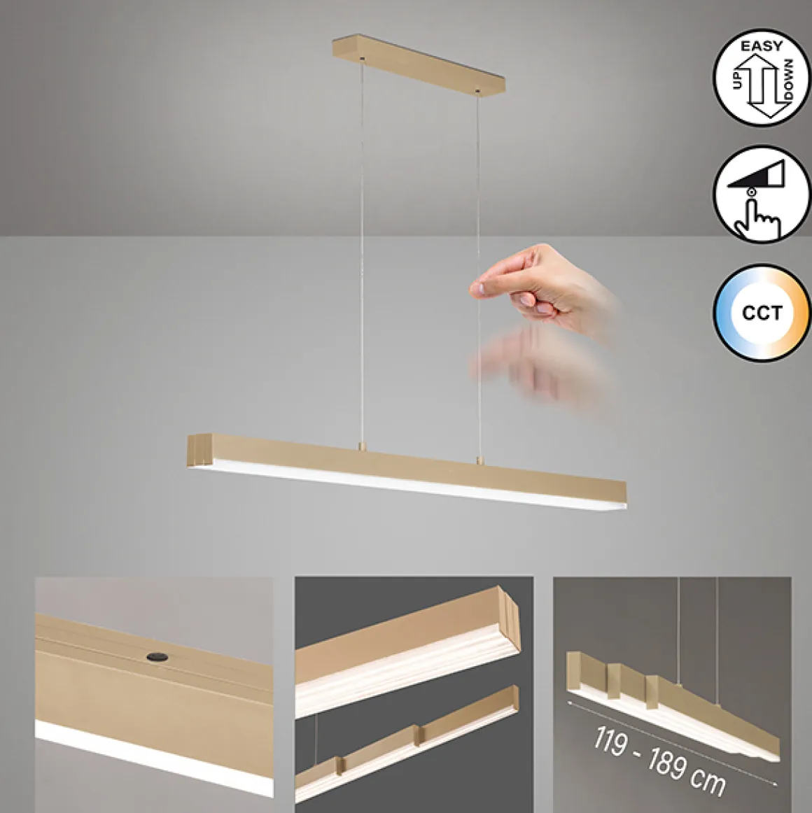 Fischer & Honsel LED Pendellampe Vayana Sandfarben