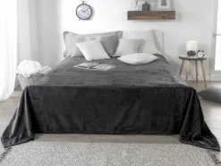 Flanell-Kuscheldecke Anthrazit 220 x 240 cm