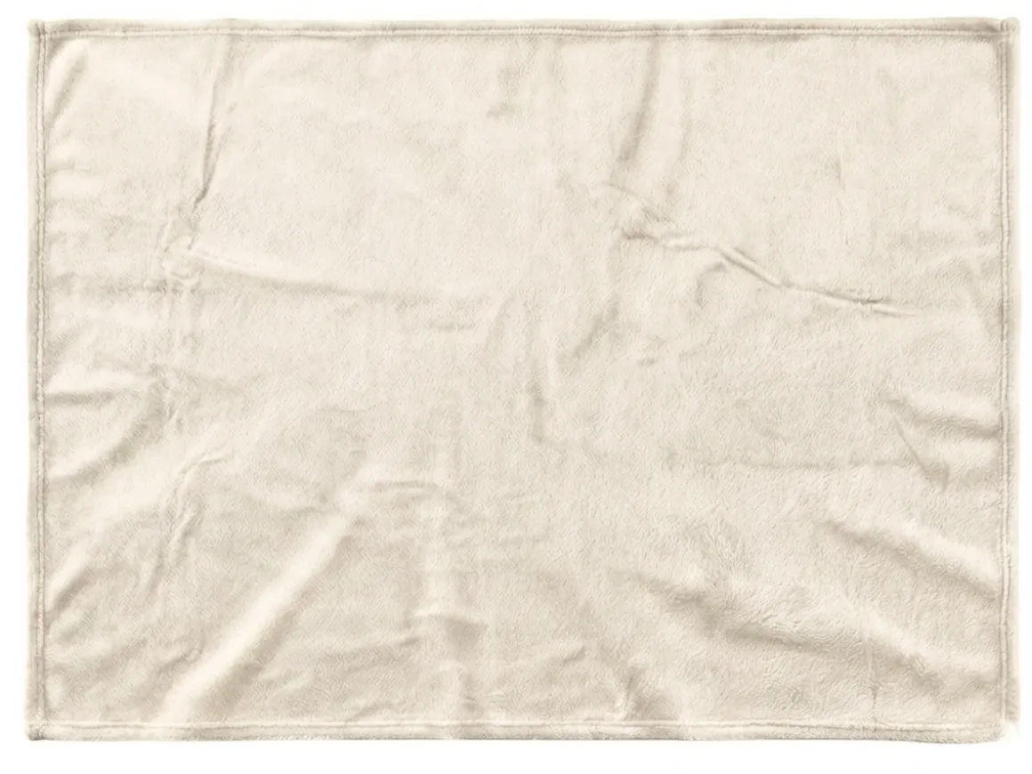 Flanell-Kuscheldecke Wollweiss 220 x 240 cm