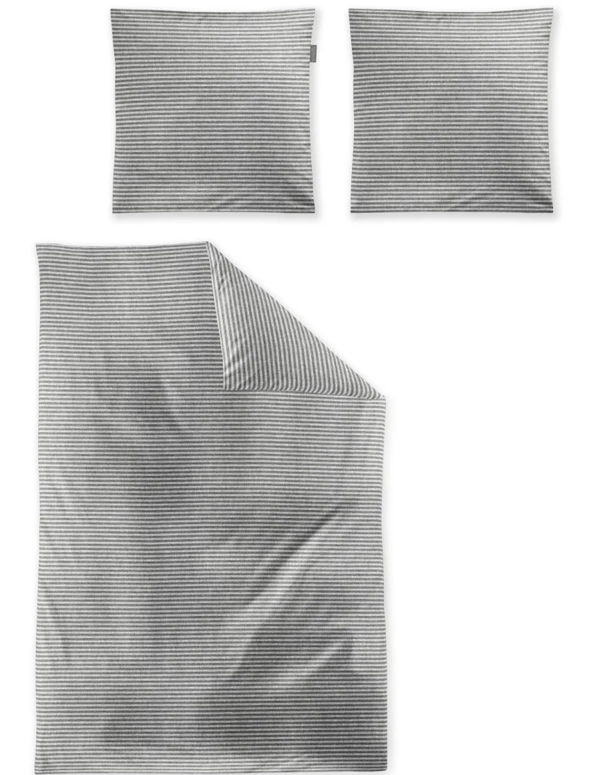 Flausch-Cotton-Garnitur-Set Zobel Silber 135 x 200 cm