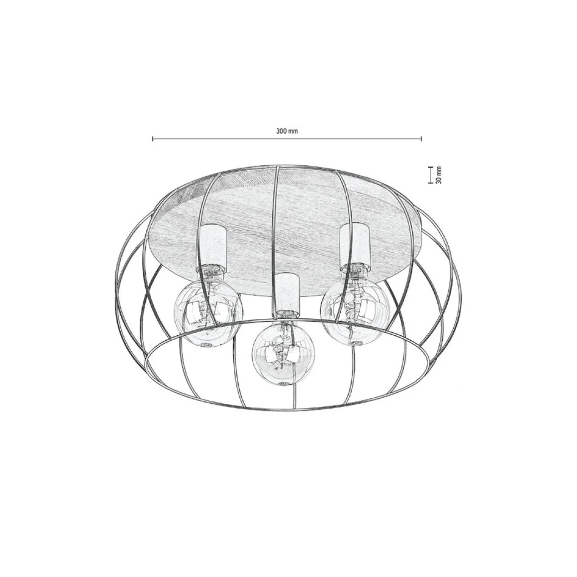 3-flg Deckenleuchte Moroni Ø 50 cm