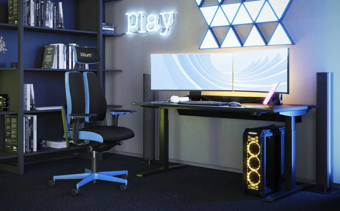 Gamingstuhl Xilium Schwarz-Blau