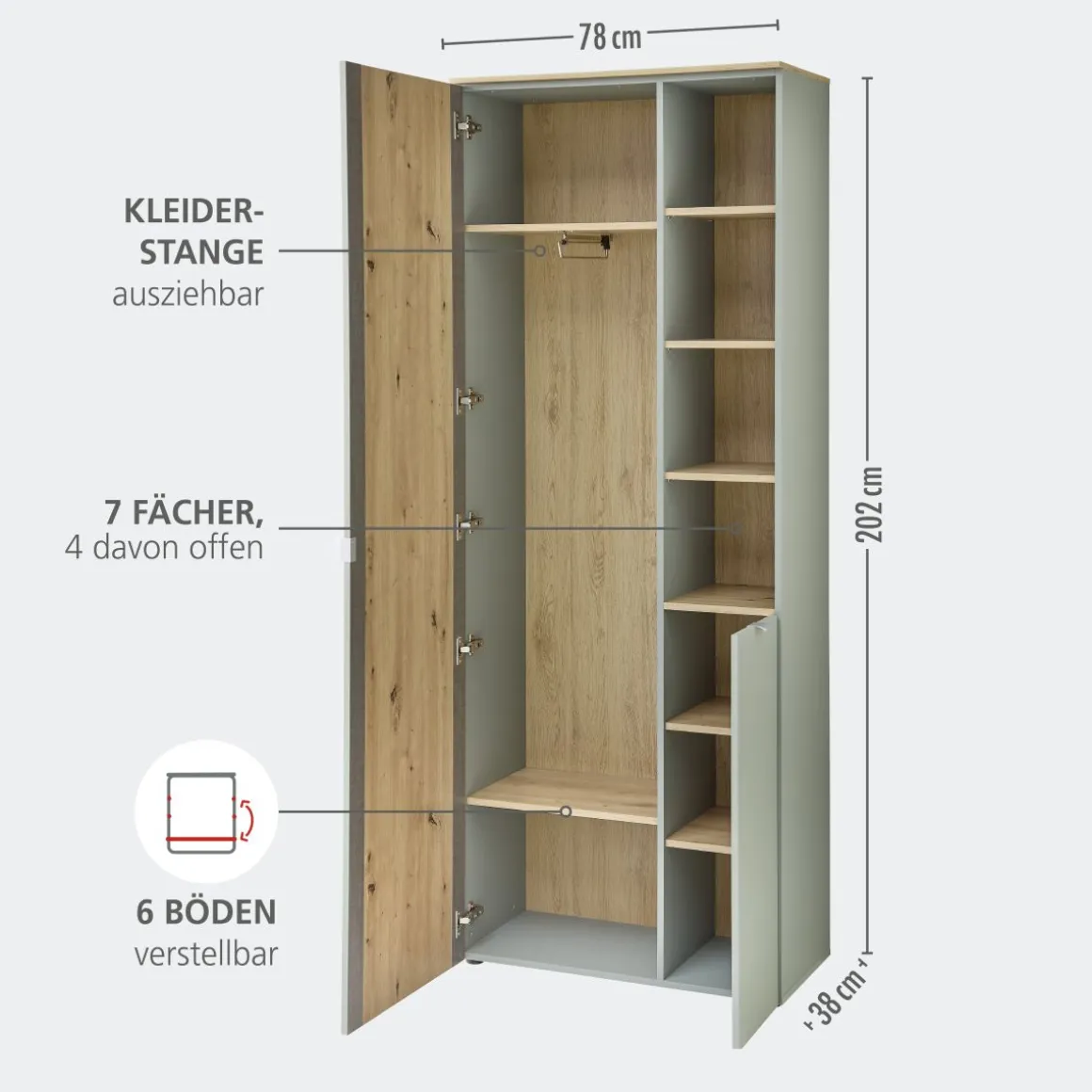 Garderobenschrank Bari