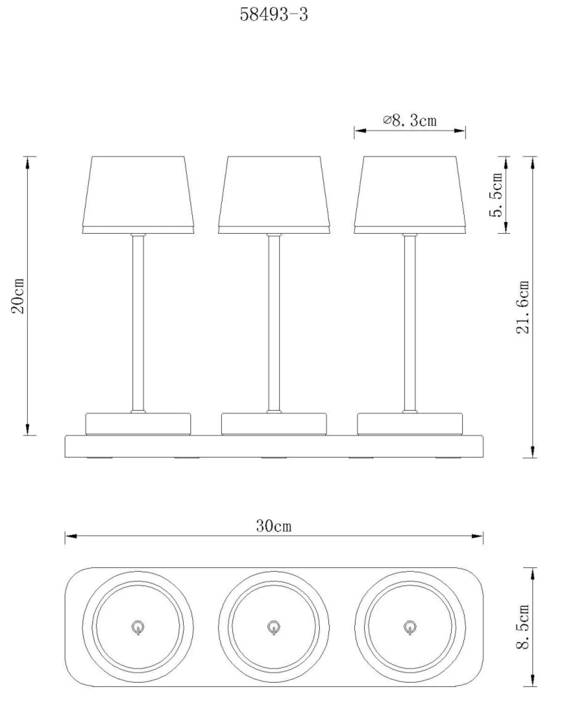 Globo 3er Set LED AKKU Tischlampe Dawson