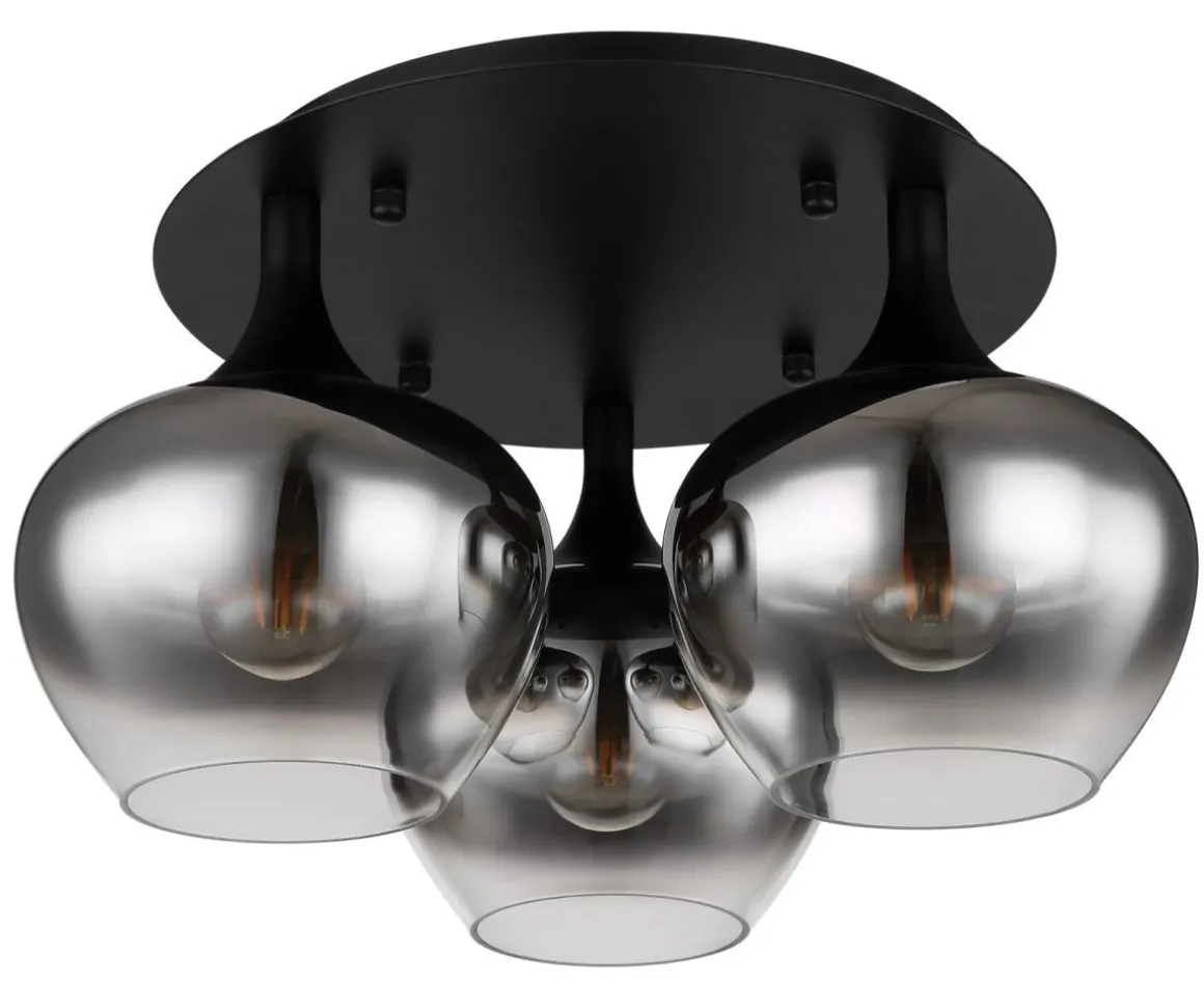 Globo 3-flg Deckenleuchte Maxy Rauchglas
