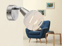 Globo 1-flg LED Strahler Elliott Metall Nickel Matt