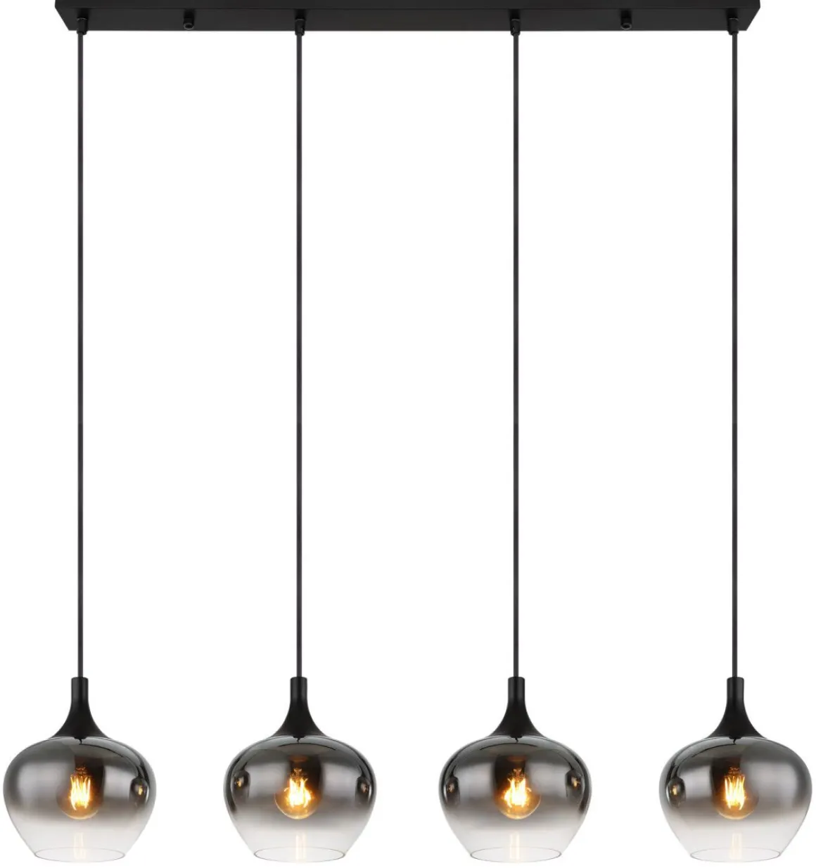 Globo 4-flg Pendelleuchte Maxy Rauchglas