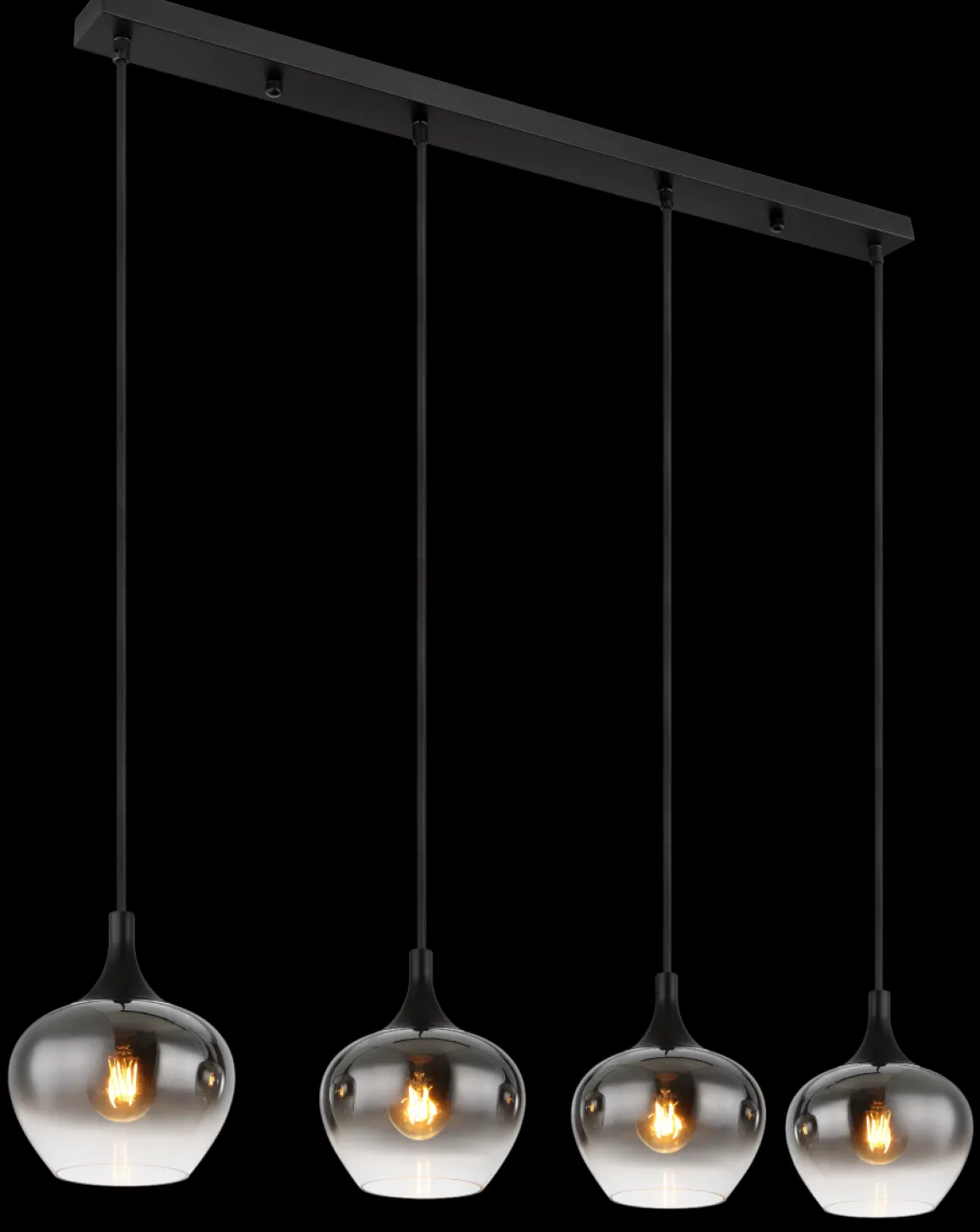 Globo 4-flg Pendelleuchte Maxy Rauchglas