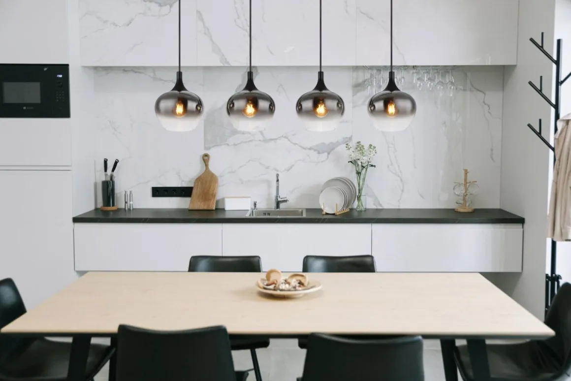 Globo 4-flg Pendelleuchte Maxy Rauchglas