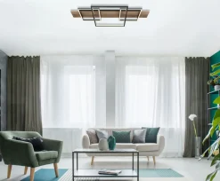 Globo LED Deckenleuchte Square Wood 2