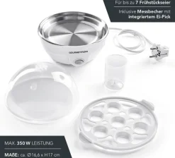 GOURMETmaxx Eierkocher für 7 Eier Weiß