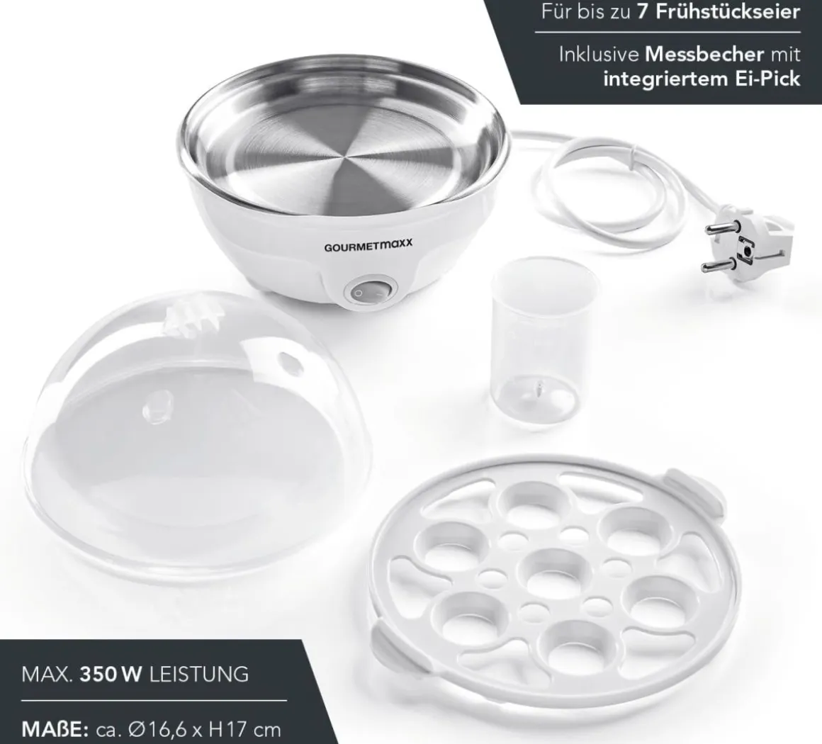 GOURMETmaxx Eierkocher für 7 Eier Weiß