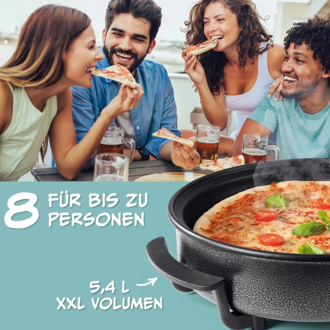 GOURMETmaxx Party-Pfanne Schwarz 40 cm