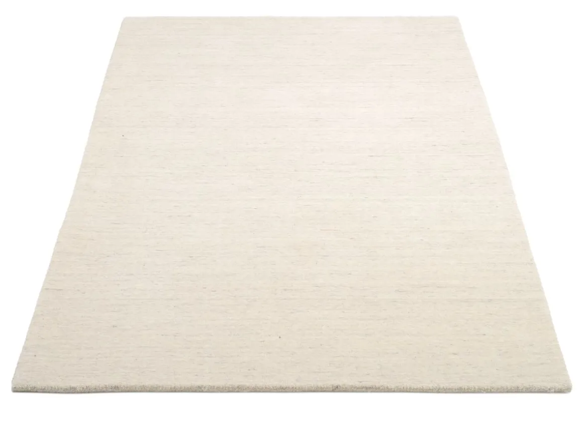 Handloom aus Indien Sadhana Hellgrau Natur 140 x 200 cm