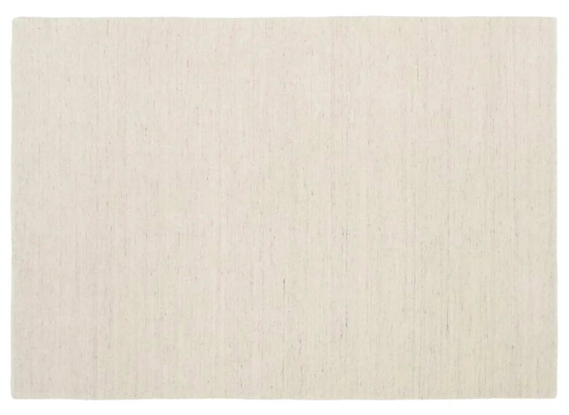 Handloom aus Indien Sadhana Hellgrau Natur 140 x 200 cm