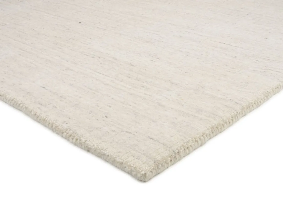 Handloom aus Indien Sadhana Hellgrau Natur 140 x 200 cm