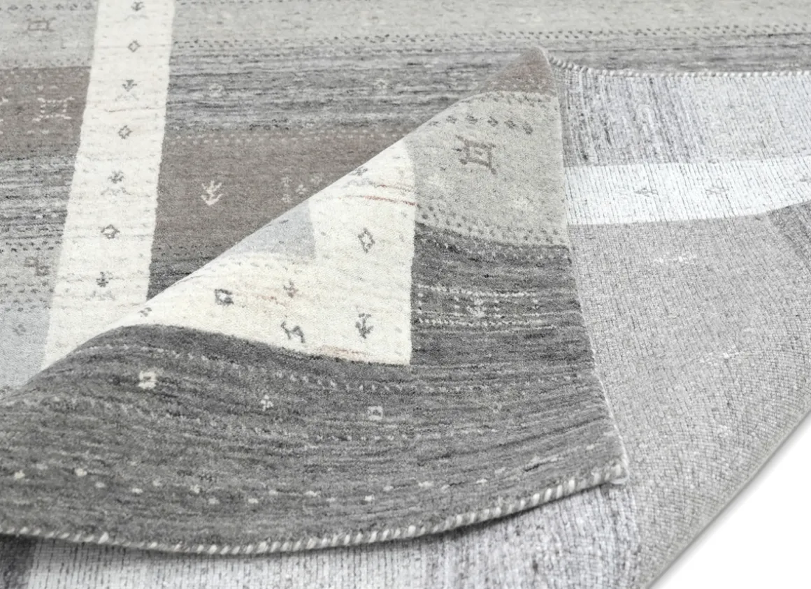 Handloomteppich aus Indien Memu Silver Multi 70 x 140 cm