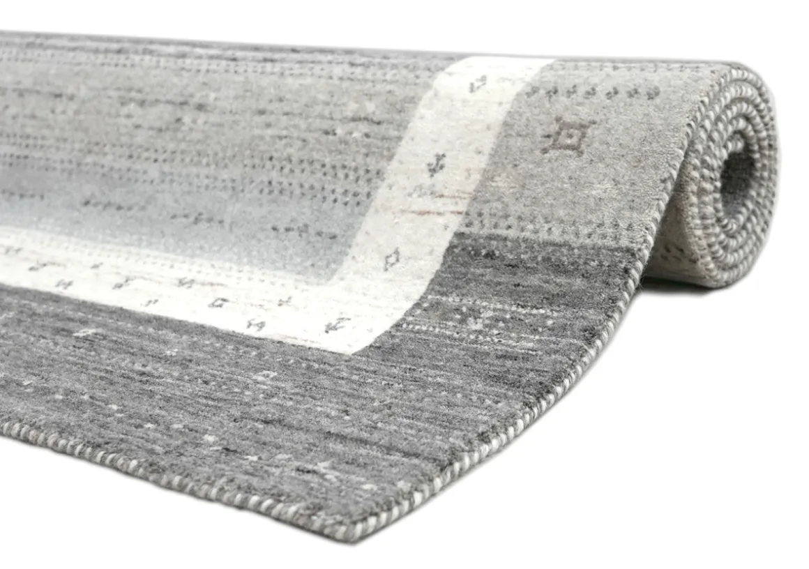 Handloomteppich aus Indien Memu Silver Multi 70 x 140 cm