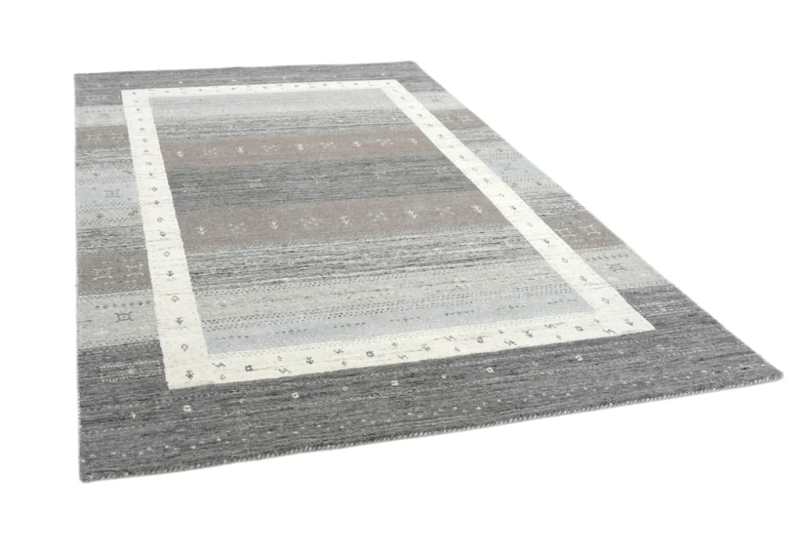Handloomteppich aus Indien Memu Silver Multi 70 x 140 cm