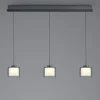 HELL 3-flg LED Pendellampe Klara Rauchglas