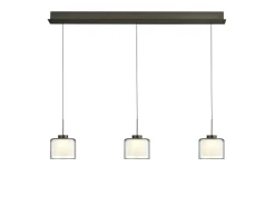 HELL 3-flg LED Pendellampe Klara Rauchglas