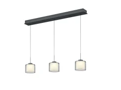 HELL 3-flg LED Pendellampe Klara Rauchglas