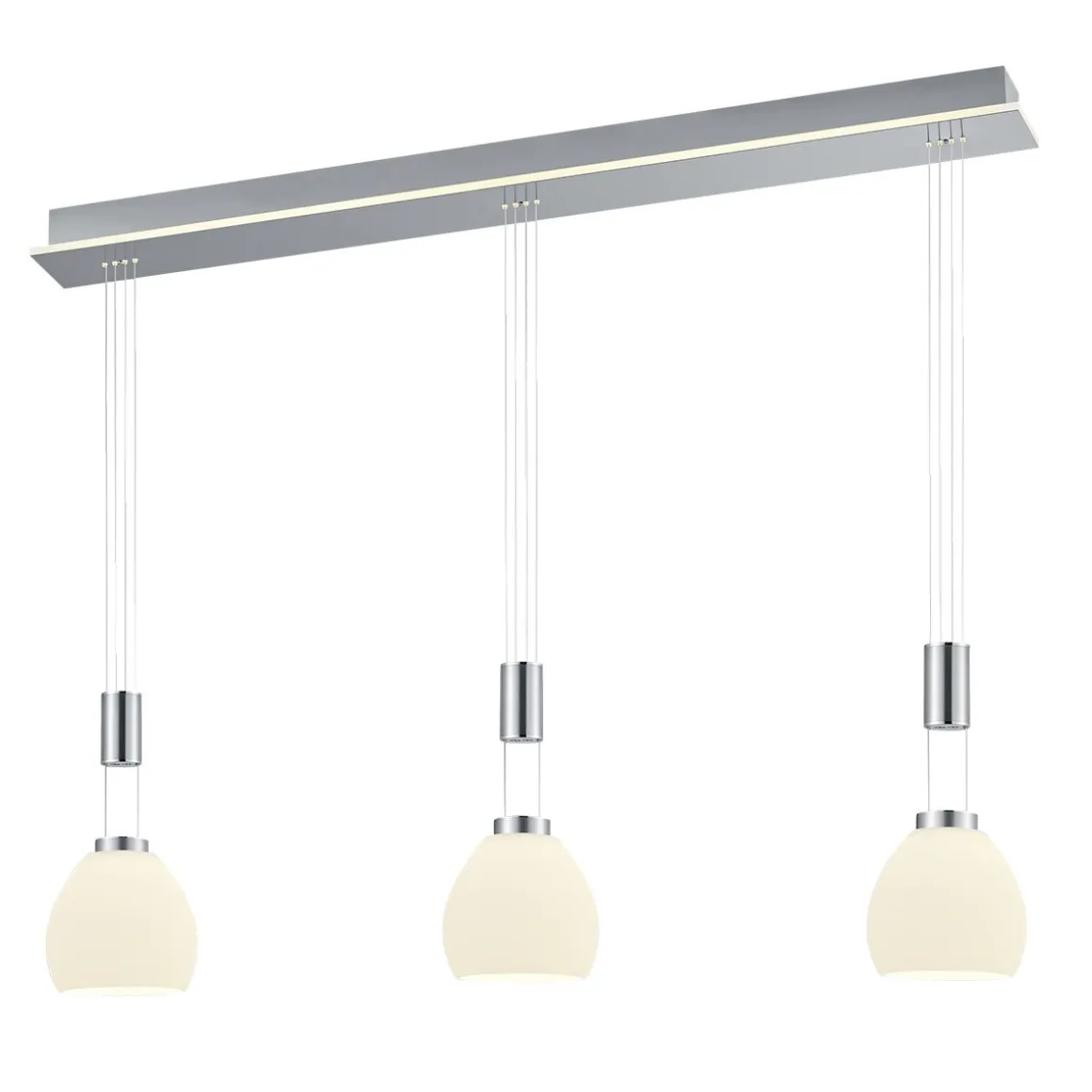 HELL 3-flg LED Pendelleuchte Sam Nickel