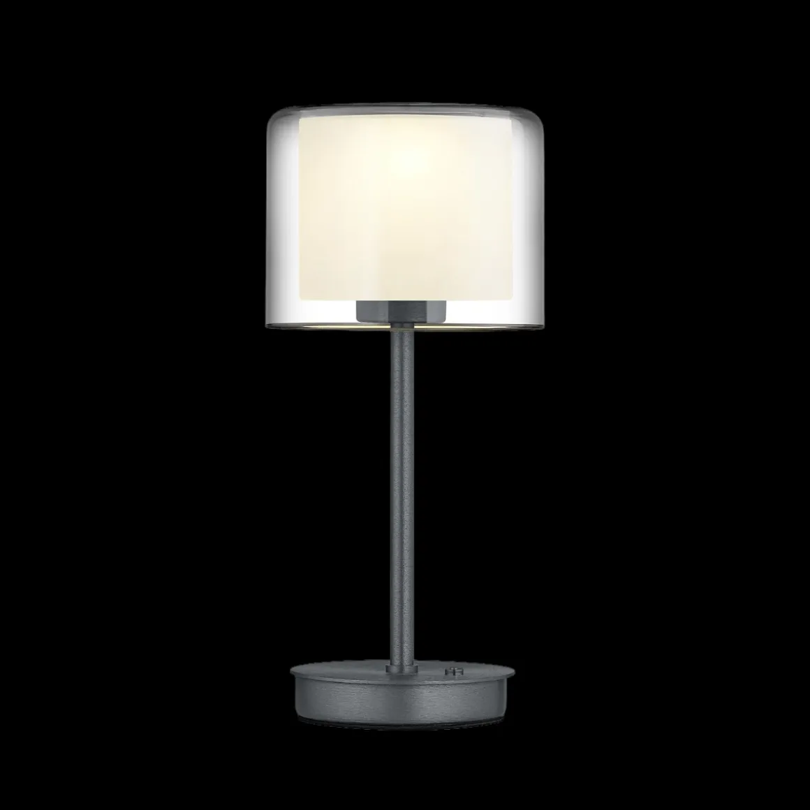 HELL LED Tischlampe Klara Rauchglas