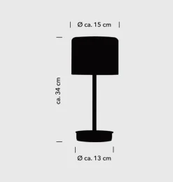 HELL LED Tischlampe Klara Rauchglas
