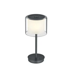 HELL LED Tischlampe Klara Rauchglas