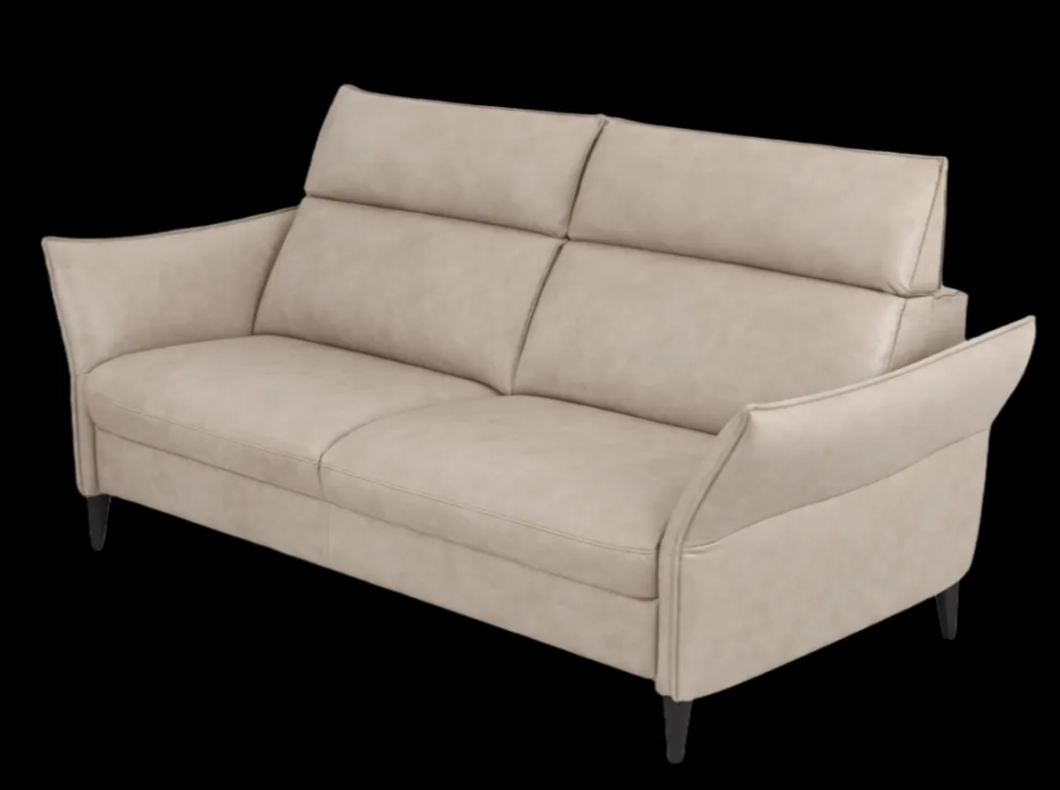 Hukla 2,5-Sitzer Sofa 21014 Pearl mit Kopfteilverstellung