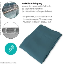 Indes Fuggerhaus Verdunkler Galdin verdeckte Schlaufen Petrol 140 x 245 cm