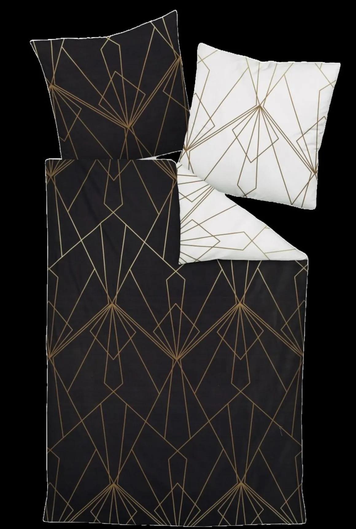 Janine Mako-Satinbettwäsche Bronze-Schwarz 135 x 200 cm