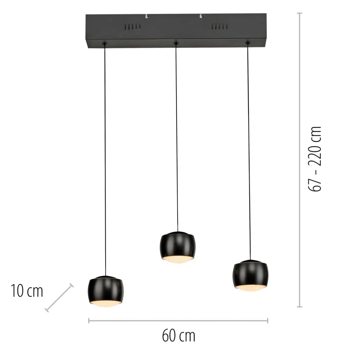 JUST LIGHT. 3-flg LED Pendellampe Ballini