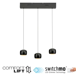 JUST LIGHT. 3-flg LED Pendellampe Ballini