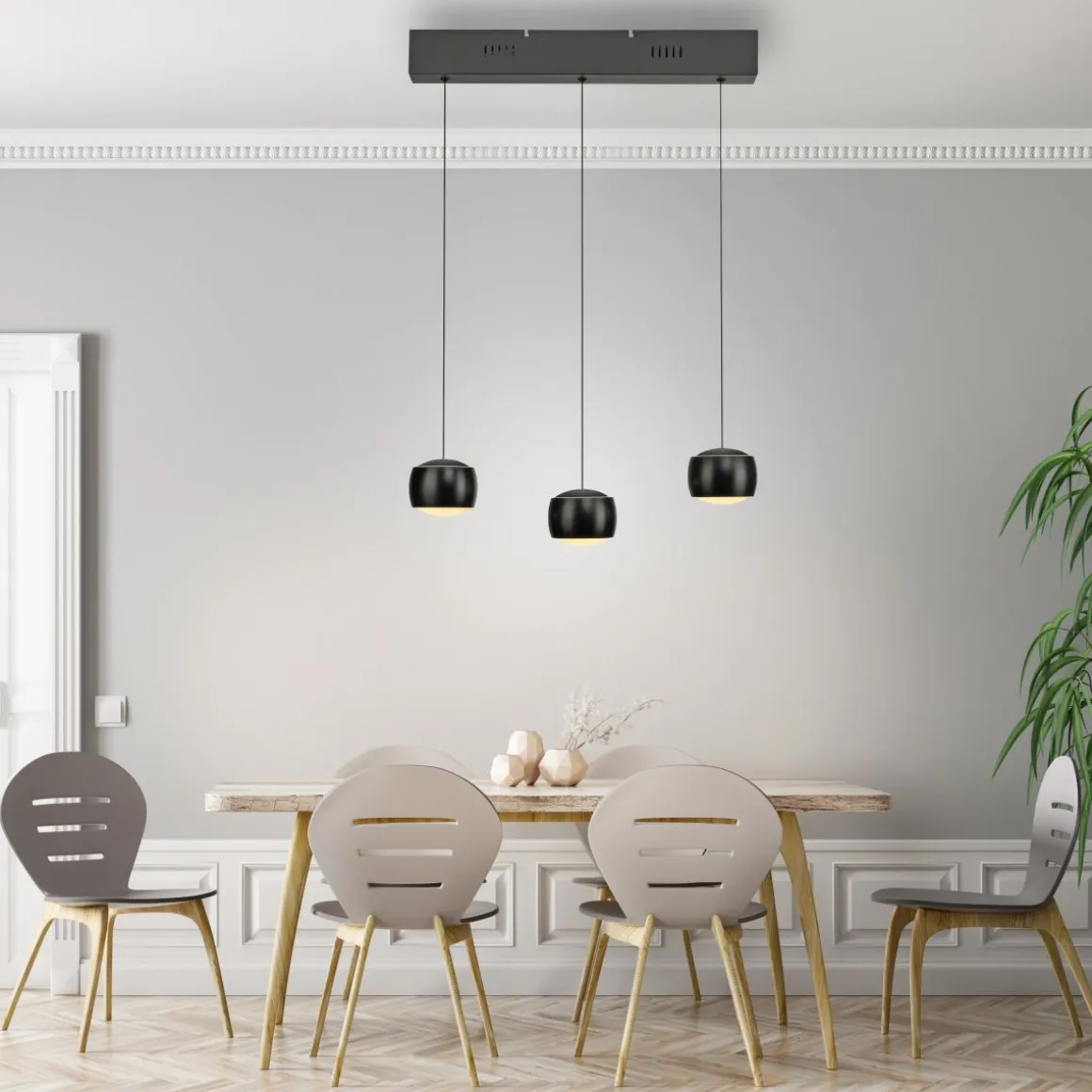 JUST LIGHT. 3-flg LED Pendellampe Ballini