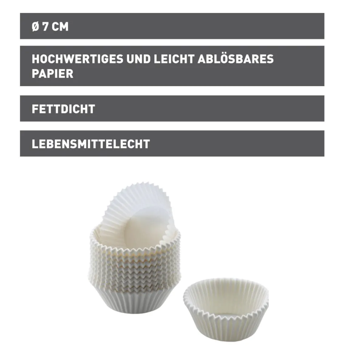 Kaiser 200 Muffin-Papierbackförmchen-Set Creativ Weiß