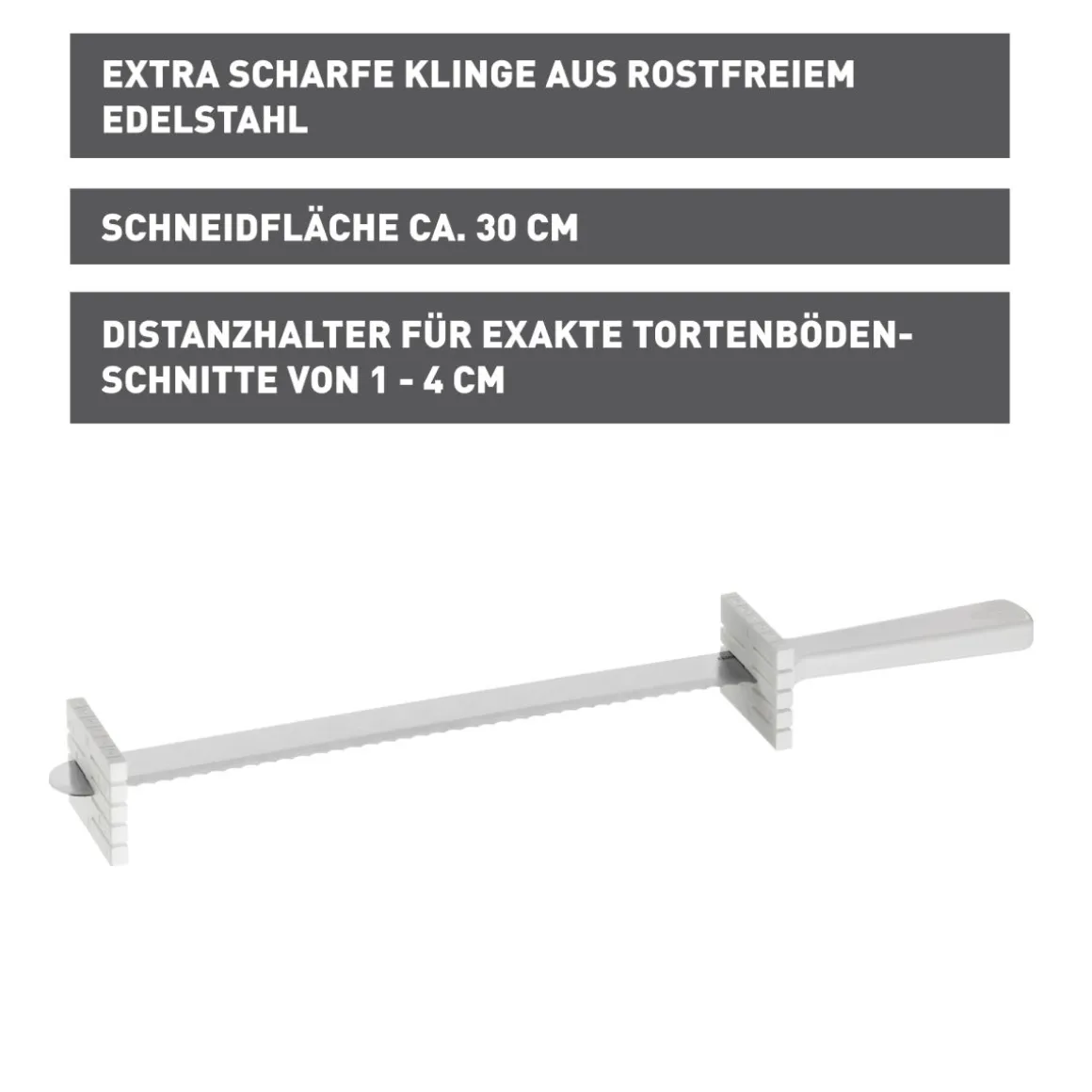 Kaiser Tortenbodenmesser mit Distanzhalter