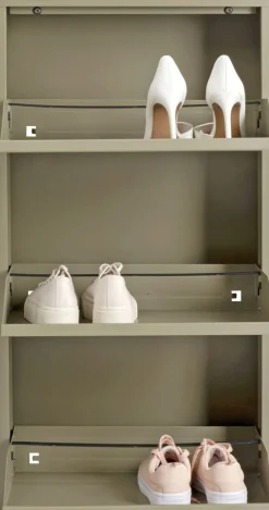 KARE 3er Schuhkipper Caruso Khaki