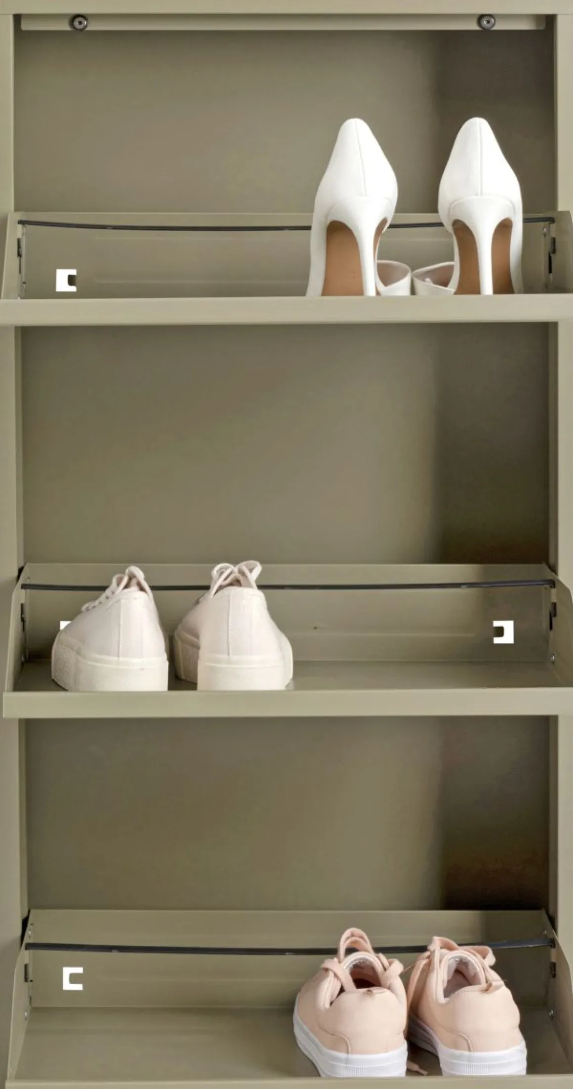 KARE 3er Schuhkipper Caruso Khaki